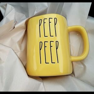 Rae Dunn mug peep peep yellow